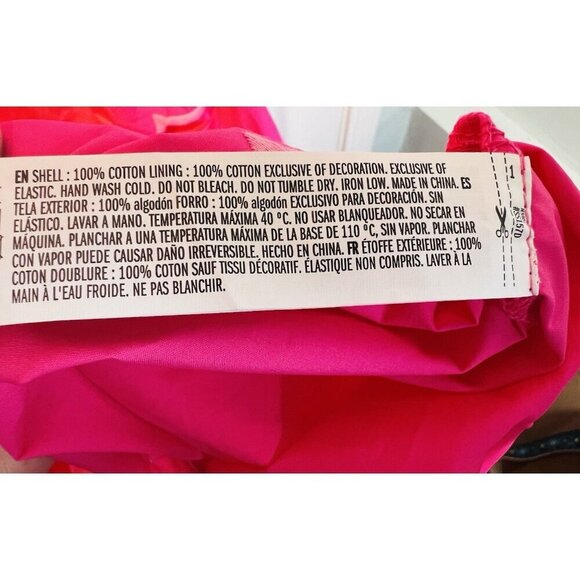 English Factory Scallop Tiered Pink Dress Size Large 100% Cotton Cottagecore - Picture 12 of 12